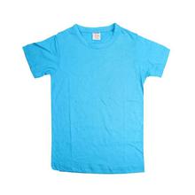 Turquoise Blue Plain Half Sleeves Tshirt For Boys