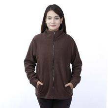 Brown Front Zippered Polar Fleece Jacket-MJK1076