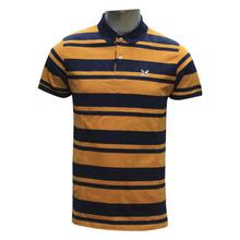 Yellow/Blue Striped Short Sleeve Polo T-Shirt For Men