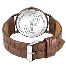 Fascino Men's Watches - Analog Round Brown Dial Slim Watch