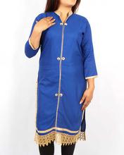 Saavya Design'S Women Embroidered Blue Kurti