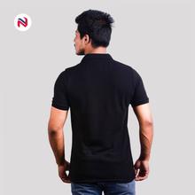 Nyptra Black Plain Cotton Polo T-Shirts For Men