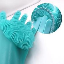 Pack of 4 Pair Dishwashing Cleaning Gloves Magic Silicone