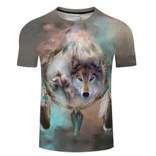 Black tshirt Wolf t shirt Men t-shirt Anime Tee 3D Top Harajuku