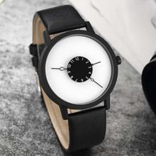 Turntable Casual Watch with Leather Strap