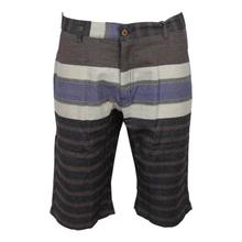 Grey/Brown/White Striped Shorts For Men