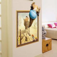 3D Desert Camel Frame PVC Removable Home Room Wall Door Decor Sticker