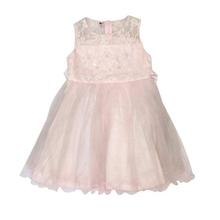 Baby Pink Embroidered Shiny Frock For Girls