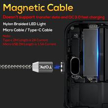 TOPK AM17 1M LED Magnetic USB Cable for iPhone Xs Max 8 7