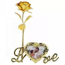 Gold Foil Trim Red Artificial Rose With Photo Pharem