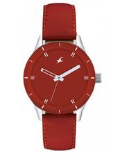 Fastrack Women Leather Analogue Red Watch - Nj6078Sl06C