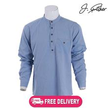 J.Fisher Solid Cotton Kurta Shirt For Men