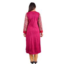 Paislei maroon kurti with printed outer  For Women - AW-1920-18