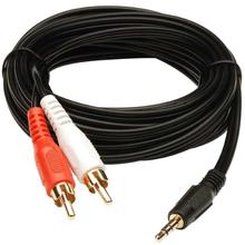 3.5 mm Stereo Audio Male To 2 RCA Male Cable 1.5 Meter - Black