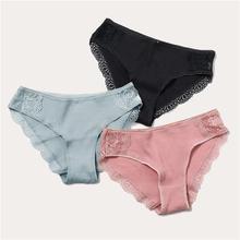 Cotton Panty 3Pcs/lot Solid Women's Panties Comfort