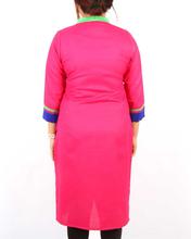 Saavya Design's Women Embroidered front Placket Pink Kurti