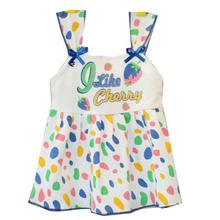 White/Blue/Green Polka Dotted Frock For Baby Girls