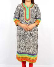 Saavya Design's Women Printed Black And White Kurti