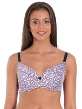 Jockey White/Black/Pink Printed T-Shirt Bra For Women - 1245