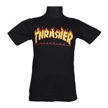 Black THRASHER printed T-shirt for men