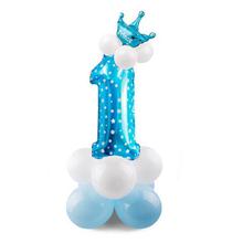 FENGRISE 17PCS Blue Pink Number Balloon Happy Birthday Balloon