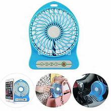 Rechargeable 3 Mode Portable Mini USB Lithium Battery Fan- Blue