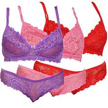 ARUBA Equisite Lace Non Padded Wire Free Bra & Panty Set for