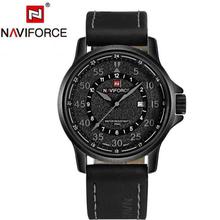 NaviForce NF9076 Grey Dial Date Function Casual Analog Watch For Men - Black