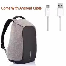High Quality Anti-Theft Backpack New Design With Android Cable- Grey
