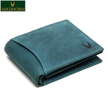 WildHorn Nepal® RFID Protected 100% Men Leather Wallet (Blue Hunter)