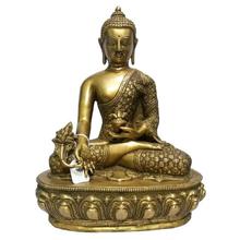 Meditating And Resting Brass Gautam Buddha - 12 inches