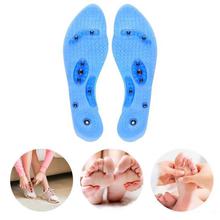 Massaging Insoles,Acupressure Magnetic Massage Foot Therapy Reflexology Pain Relief Shoe Insoles Washable and Cutable (Transparent and Blue)