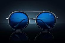 GREY JACK Shaded Mercury Blue Lens Polarized Round Sunglass (Unisex)