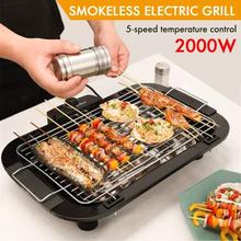 2000W Electric Barbeque Griller Toaster Multi functional Heating Smokeless Carbon Free BBQ Grill Machine Perfect Steaks Chicken for Home Indoor