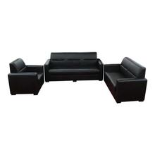 Sunrise Furniture 5-Seater Wooden Office Sofa Set - Black