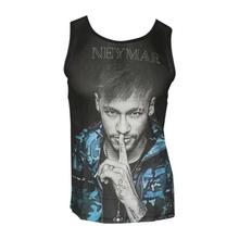 Black/Blue Neymar Printed Tank Top For Men