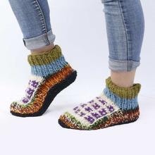 Multi Printed Woolen Ankle Socks For Women