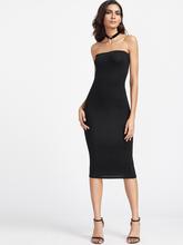 Black Skinny Bandeau Dress