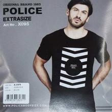 Police X100  Extra Size Cotton T-Shirt For Men- Black