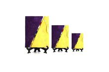 Combo Of 3 Two Toned Lokta Paper Note Book- Purple/Yellow