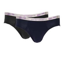 Pack Of 2 Cotton Briefs For Men - Black/Navy Blue