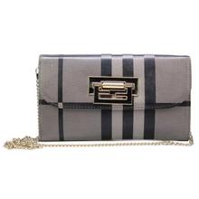 Black/Grey Check Print Clutch Bag