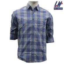 KILOMETER Blue/Grey Checkered Shirt For Men