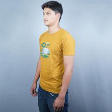 Rhino Mustard Yellow Printed T-Shirt for Men