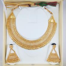 Gold Plated Adjustable Necklace And Earrings Jewellery Set (JS_120)