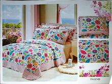 Printed 100% Cotton Quilted Bedcover With Pillow Cover