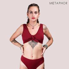 METAPHOR White Front Knot Designed Plus Sized Bikini Set For Women - MSS16A