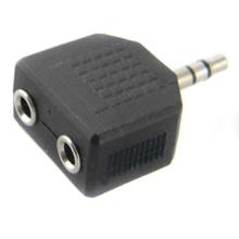 3.5mm 1 to 2 Audio Splitter Adapter for Headset - Black