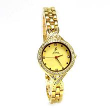 Supa Analog Gold Dial Gold Strap Watch For Women