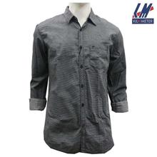 KILOMETER Grey Solid Casual Shirt For Men